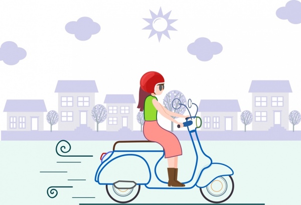 lifestyle-drawing-woman-riding-motorbike-icon-cartoon-sketch-245905